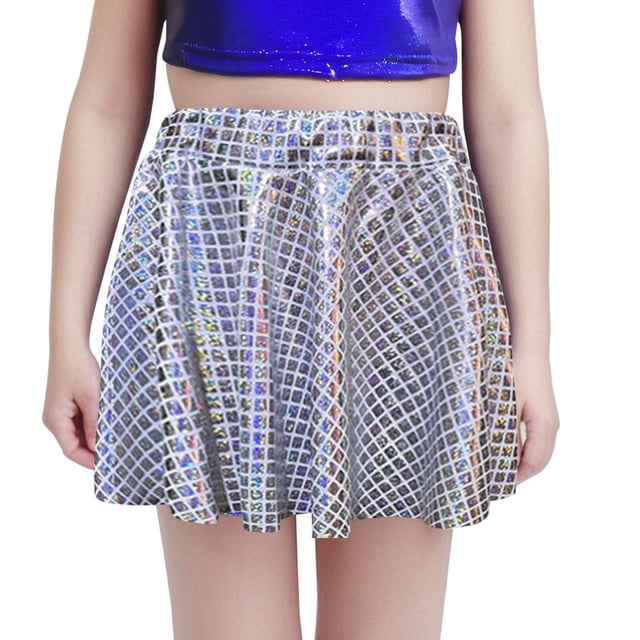 Robes de Danse pour Filles Robe Toot Toot Jupe Cheerleading à Sequins avec Design Découpé Robe Courte Polyvalente pour Performances et Événements