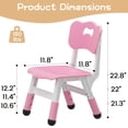 thumbnail image 2 of GARVEE Chaises pour Tout-Petits en Plastique, Ensemble de 2 Pcs, Hauteur Réglable, Rose, 2 of 6