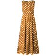 thumbnail image 1 of Robe Maxi 2025 pour Femmes Robes d'Été pour Femmes Col Rond à Pois Imprimé Robe Longue pour Femmes Sans Manches Ligne A Plissée Travail Décontracté Robes Amples Froncées Fluides Décontractées Robe Femme Robe Débardeur, 1 of 5