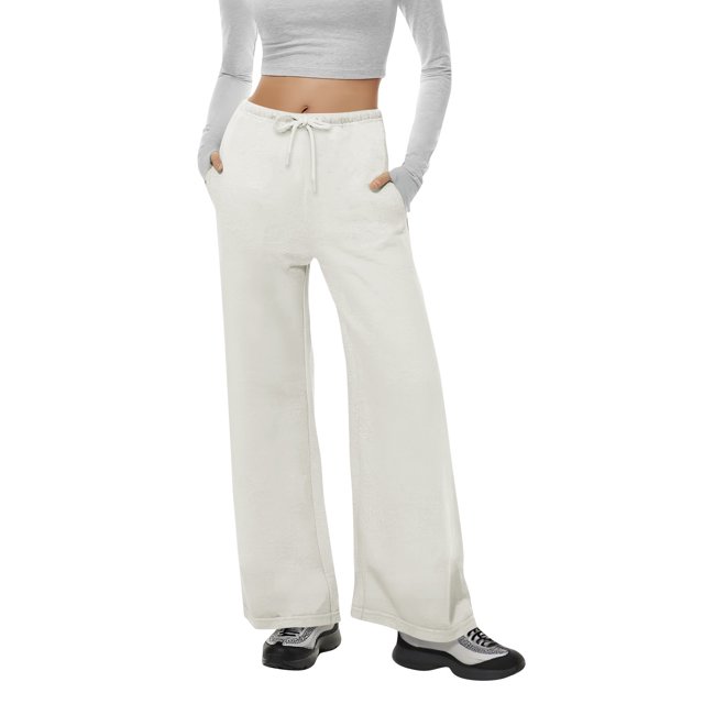 Ohufall Womens Sweatpants Drawstring Elastic Low Waist Pants Straight Leg Low Rise Sweatpants Pants Jogger Sweatpants with Pockets