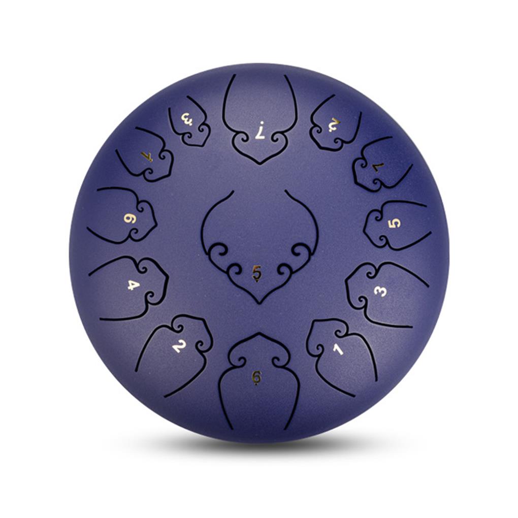 yingyy Steel Tongue Drum 13 Notes 12 Inch Handpan Steel Drum Hand Drums Percussion Instrument blue