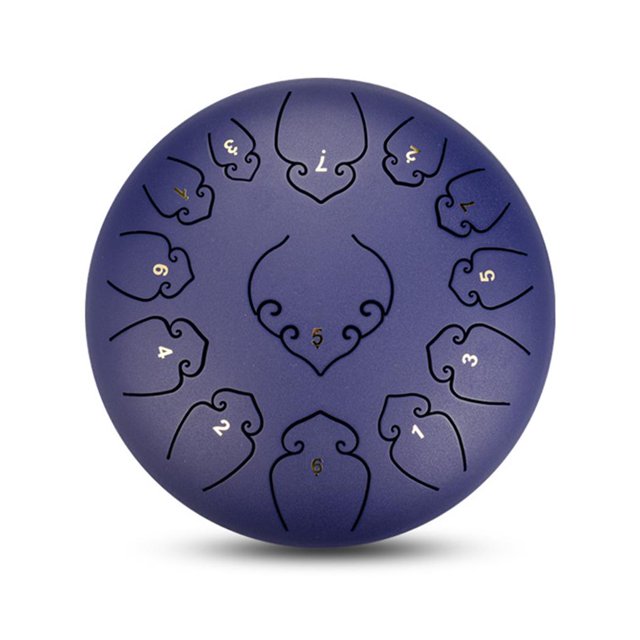 yingyy Steel Tongue Drum 13 Notes 12 Inch Handpan Steel Drum Hand Drums Percussion Instrument blue