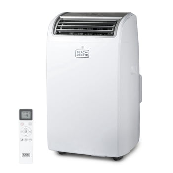 Climatiseur portatif avec chauffage Black + Decker, 8 150 BTU SACC/CEC (12 000 BTU ASHRAE 128) avec chauffage 10 500 BTU pour pièces jusqu'à 550 pi2, blanc