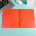 thumbnail image 1 of ZTTD 1 Pack Folder with Pockets, Colored File Folder with Pockets and Business Card Holder, Durable Heavy Duty 2-Pocket Folder for Home Office, Letter Size(01-Orange), 1 of 9