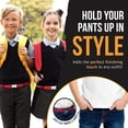 thumbnail image 4 of Ceinture Élastique Ajustable pour Enfants avec Boucle Carrée Argentée - Rouge, 4 of 4