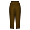thumbnail image 4 of RXIRUCGD Capris d'Été Confortables et Amples pour Femmes, Couleur Unie, Marron, Taille : 4TG, 4 of 5