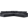 thumbnail image 2 of Modway Commix Down Filled Overstuffed 5 Piece Sectional Sofa Set, Corner Chair/Four Armless Chairs, Gray, 2 of 2