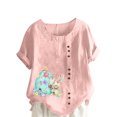 thumbnail image 1 of Birdeem Chemise Décontractée Oversize d'Été pour Femmes Col Rond Manches Courtes Imprimé Floral Ample, 1 of 5