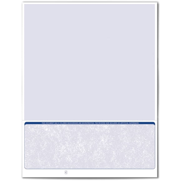 VersaCheck ValueChex - 500 Blank Business Voucher Checks - Blue Classic - 500 Sheets Form #1002 - Check on Bottom