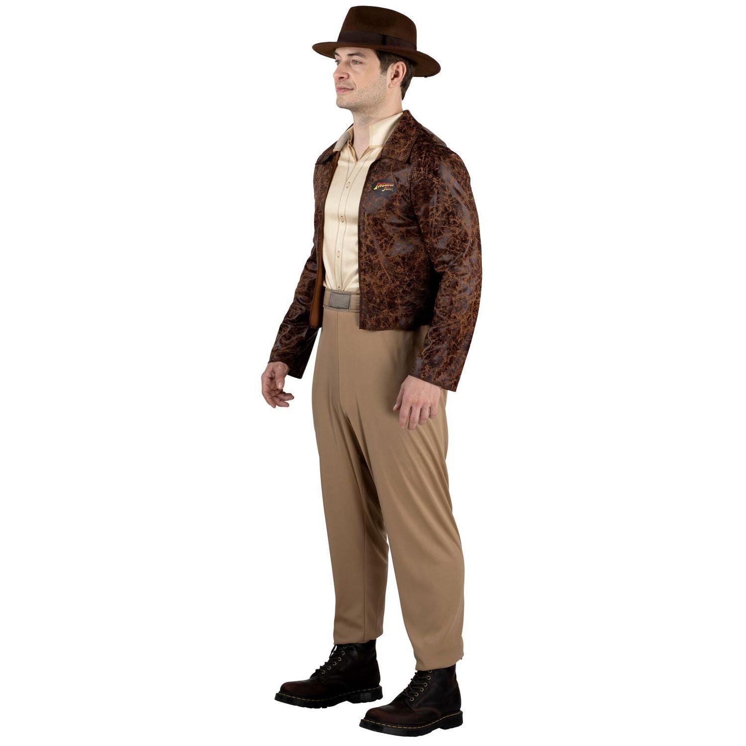 Adult INDIANA JONES Costume -Jacket and attached Shirt with Indiana Jones Logo, Pants, and Hat