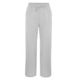 thumbnail image 3 of Women's Casual Linen Pants - High Waist with Side Pockets - Spring/Summer Long Pants, 3 of 4