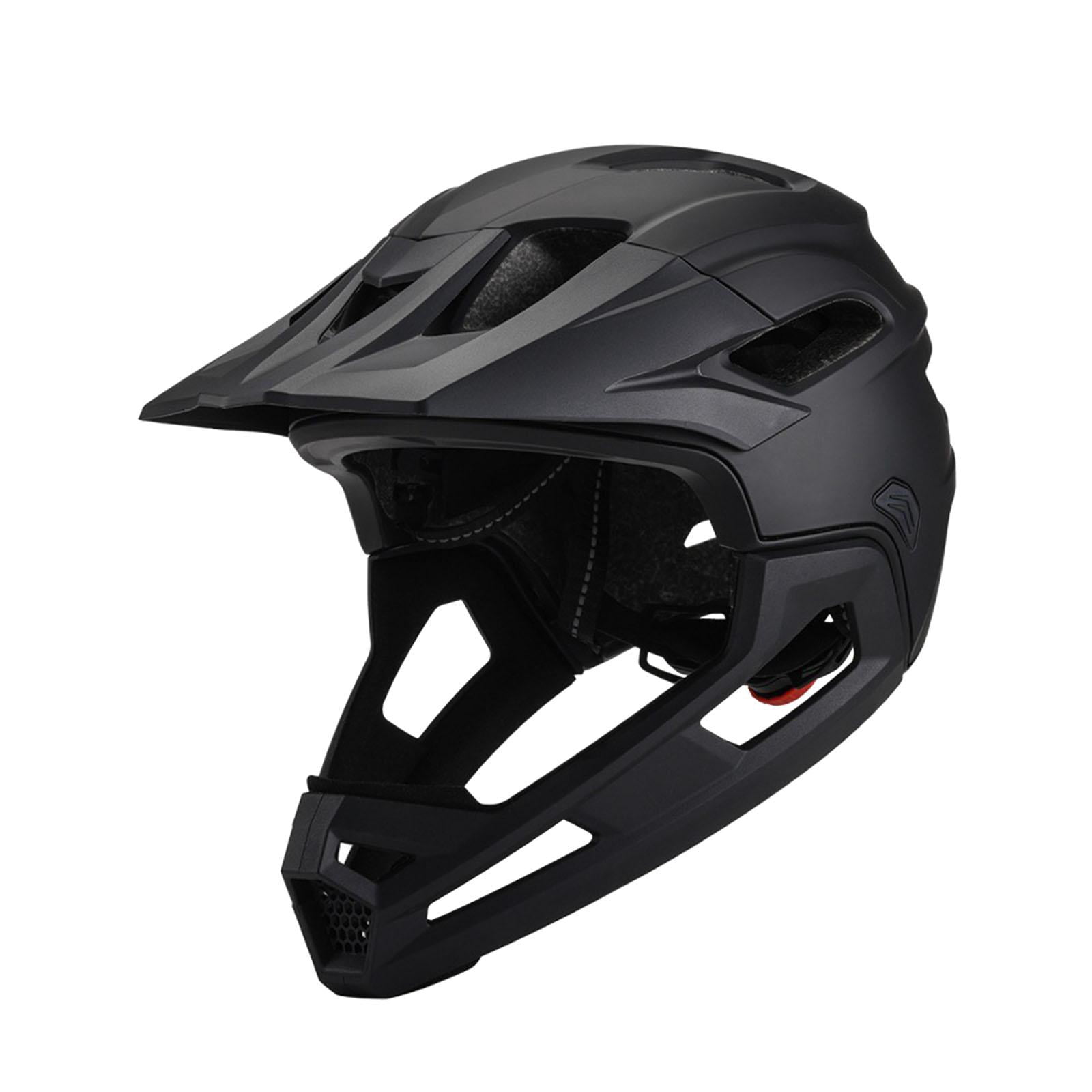 S SERENABLE Full Face Bike Helmet Hat Downhill Protective Helmets Cycling Helmet black