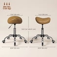 thumbnail image 3 of HOMCOM Salon Stool with Wheels, Adjustable Saddle Chair, Light Brown, 3 of 10