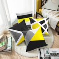 thumbnail image 2 of Set of 4 Throw Pillow Covers Modern Abstract Stripe Simple Geometric Acrylic Bold Decorative Pillow Cases Home Decor Square 16x16 Inches Pillowcases(Grey Yellow), 2 of 5
