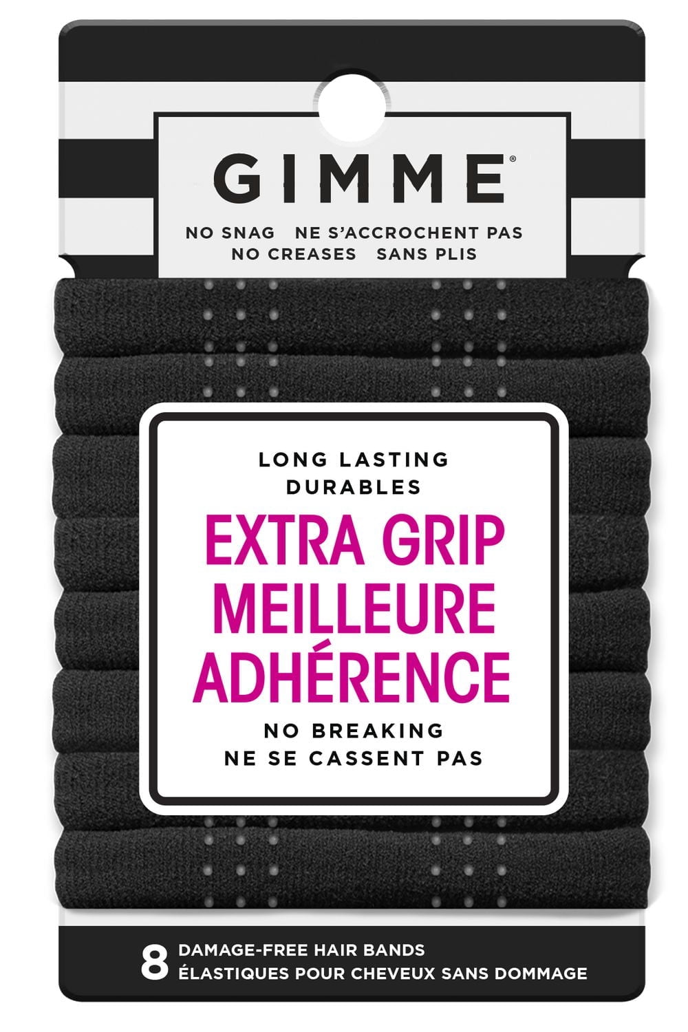 GIMME Infinity Hair Bands Xgrip Black 8CT