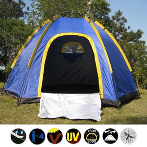 Peahefy Tente imperméable, Outdoor Portable Waterproof Large Space Camping Tent Beach Sun Shelter, Tente coupe-vent