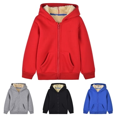 CFLVAEK Chandails à Capuche Doublés en Molleton pour Filles, Thermiques, d'Hiver, à Manches Longues, Vestes à Capuche Décontractées à Fermeture Éclair, Chandails à Capuche avec Poches, Bleu, Taille 9 Ans