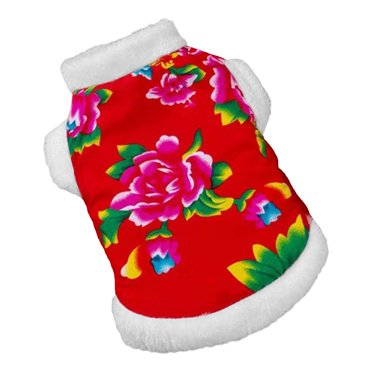 Yinanstore Vêtements pour Chat Combinaison Confortable Sports de Plein Air Grand Manteau à Fleurs, Tenue pour Animaux Costume pour Animaux Manteau pour Chat TG