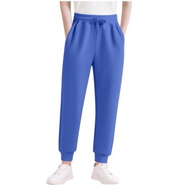 Grrvtrz Pantalons de Survêtement pour Garçons à Bas Élastique en Coton Polaire, Pantalons Jogger Décontractés à Taille à Cordon, Pantalons de Sport avec Poches