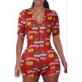 thumbnail image 4 of Pyjama pour Femme à Imprimé Floral, Col en V Profond, Manches Courtes, Combinaison Justaucorps, Pyjama pour Femmes ( P/M/G/TG/TTG), 4 of 4