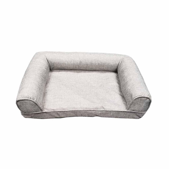 Prevue Pet Lit Thérapeutique pour Chien Petit Gris avec Côtés Surélevés Rembourrés et base Rectangulaire Rembourrée en Tissu Gris Texturé, Mesurant 20 Pouces L x 16 Pouces L x 4.5 Pouces H, Conçu pour Soutenir la Santé des Articulations des Petits Chiens et s'Intègre à la Déco de la Maison, Convient Aussi comme Endroit Confortable pour le Repos des Animaux.