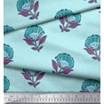 thumbnail image 3 of Soimoi Georgette Viscose Fabric Leaves & Floral Block Printed Fabric 1 Yard 42 Inch Wide, 3 of 3
