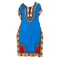 thumbnail image 1 of maskred Femmes de la Mode Plage Vacances Robe Boho Ethnique Élégante Robe en Vrac Bleu 1Set, 1 of 6