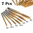 thumbnail image 1 of 7pcs Ensemble M2-M6 Machine Filetage Taraudages Outils de Taraudage Métrique Bouchon Taraud Perceuse, 1 of 9
