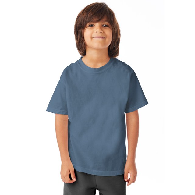 Hanes T-Shirt à Manches Courtes Col Ras du Cou ComfortWash pour Garçons, P, Saltwater