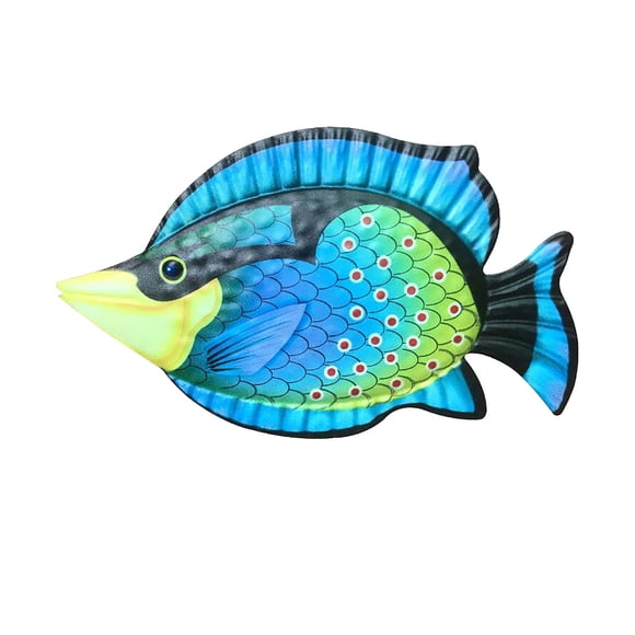 Mikilon Décoration Suspendue Poisson en Fer Décoration Artisanale de Jardin et de Maison Suspension Murale Poisson