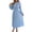 Light Blue, variant on Ltctricy Maxi Dresses for Women Lantern Long Sleeve Crew Neck Ruffle Trim Smocked Waist Pleated A-Line Dress Cocktail Party Dresses