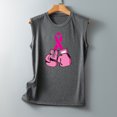 thumbnail image 4 of TIMIFIS Breast Cancer Ribbon Women's Racerback Tank Casual Sleeveless Printed Ladies Round Neck Blouses Tops T-Shirt - Fall/Winter, 4 of 5