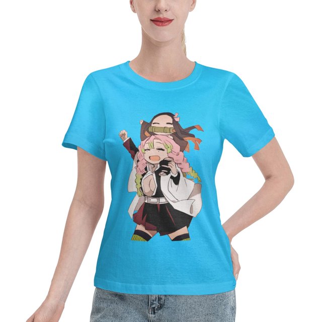 T-Shirt Basique à Manches Courtes pour Femmes Demon Slayer : Koiju et Nidouzi