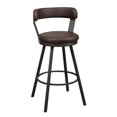 thumbnail image 3 of Lexicon Appert Chaise Pivotante en Métal Hauteur Pub en Argent Chiné/brun (Ensemble de 2), 3 of 8