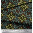 thumbnail image 3 of Soimoi Brown polyester Crepe Fabric Moroccan Damask Fabric Prints By Yard 42 Inch Wide, 3 of 3