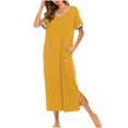 thumbnail image 1 of Birdeem Chemise de Nuit pour Femmes à Manches Courtes, Nuisette Ultra Douce, Robe de Nuit Pleine Longueur, 1 of 1