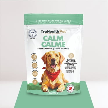 TruHealth Pet Supplément Calme, Bouchées Tendres pour Chiens Soulageant le Stress et l'Anxiété, Sac de 90 Unités, 8 oz.
