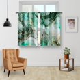 thumbnail image 4 of Green Marble Kitchen Curtains - Abstract Art Country Modern Short Cafe Tier Curtains Decor for Living Dining Room Bathroom Creative Texture Rod Pocket Window Drapes 2 Panels Set 28"x36", 4 of 5