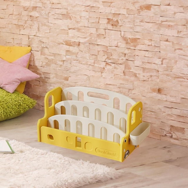 Elodie Kids Book Rack Sturdy for Quick Book Access Kids Bookshelf for Gifts Bedroom Yellow
