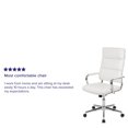 thumbnail image 2 of High Back White LeatherSoft Contemporary Panel Executive Swivel Office Chair, 2 of 9