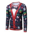 thumbnail image 1 of Innerwin T-Shirt de Noël Manches Longues Hauts de Noël pour Hommes Col Rond Mode Basique Flocon de Neige TG, 1 of 3