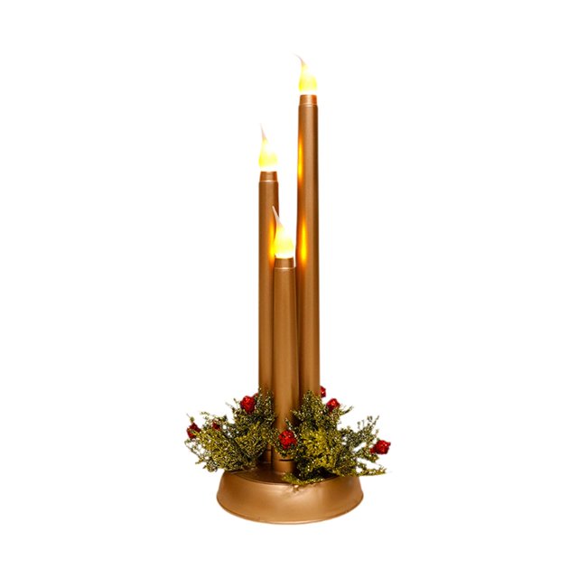 Lipstore Christmas Flameless Candles Flameless Pillar Candles Photo Props LED Candles Gold