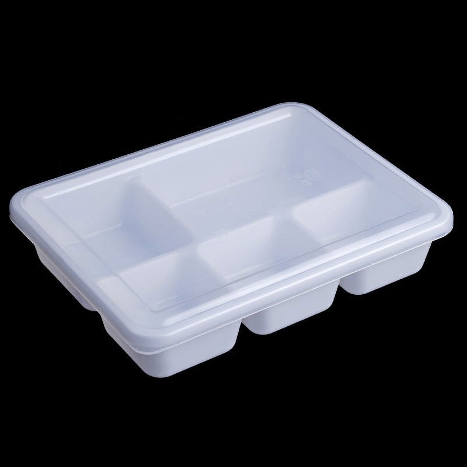 TopLLC Bento Box Lunch Box Rectangular White Reusable Thickened Four- And Five-compartment Plastic Fast Food Box Washable Plastic Fast Food Box BPA-Free Food Container for Adult and Kids
