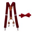 thumbnail image 1 of SHOWERORO 1 Set Kids Suspenders Bowtie Set Prevent Slipping Dark Red for School Functions, 1 of 5