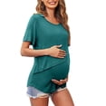 thumbnail image 3 of Chemises à Manches Courtes pour Femmes Enceintes Femmes Allaitement Couleur Unie Col Rond Manches Courtes Col Rond Blouse d'Allaitement Blouses à Manches Courtes pour Femmes Hauts à Manches Courtes pour Femmes, 3 of 6