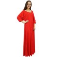 thumbnail image 1 of Bimba Robe Maxi pour Femme avec Franges avec Foulard Boho Rouge Robes d'Été-24, 1 of 6