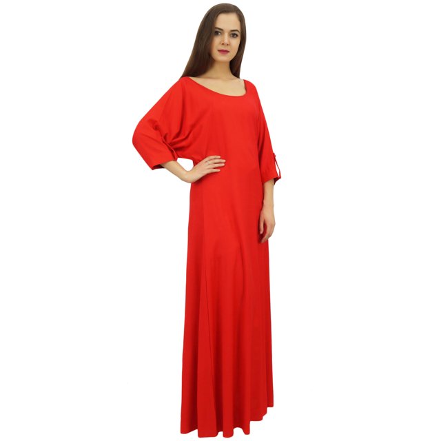 Bimba Robe Maxi pour Femme avec Franges avec Foulard Boho Rouge Robes d'Été-24