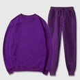 thumbnail image 4 of Weiqiqre Sweat Suits for Men Solid Color Loose Fit Basic Pullover Round Neck Sweatshirt Sport Jogging Suits, 4 of 7