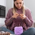 thumbnail image 4 of Boovnll Chunky Yarn, Soft Chenille Yarn 100g/3.5oz - Polyester - Super Bulky - for Knitting Hats, Sweater, Scarves, Crafts, Home Decorations, DIY Kids Toys, Yarn, 4 of 5