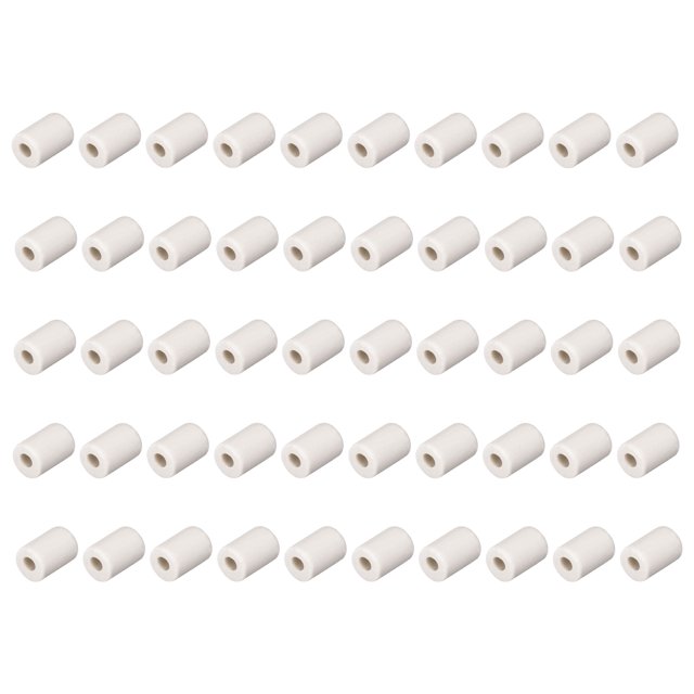 Unique Bargains 50pcs 1mm Dia Ceramic Tube Insulated Electronic Wire Bundle Heat Insulation Protection Single Bore
